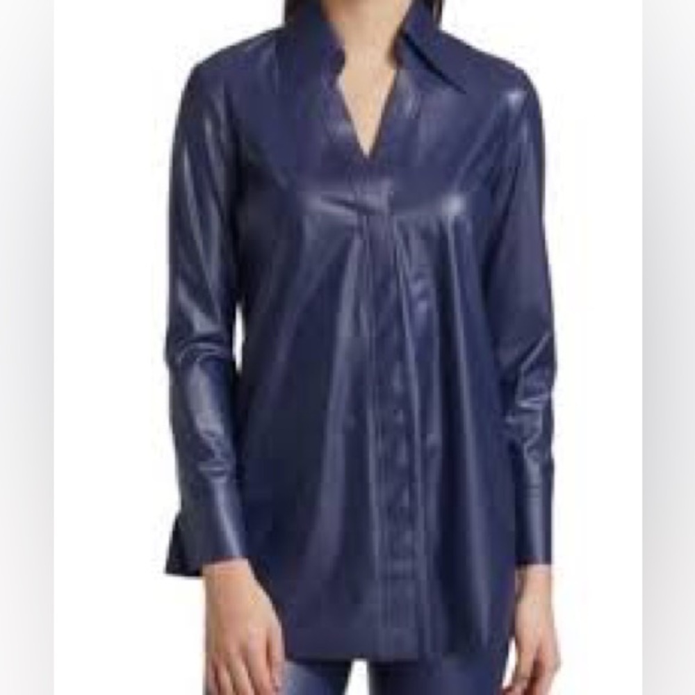 CHIARA BONI LA PETITE‎ ROBE Atena Faux Leather Long-Sleeve Top